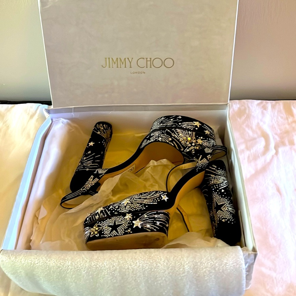 Jimmy Choo Suede/Christal shoes 
Size 8 1/2